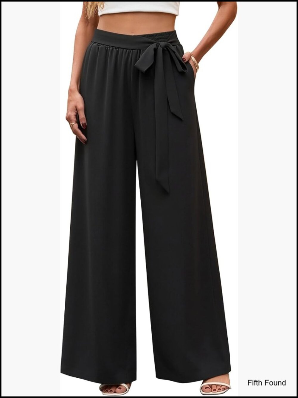 High Waisted Wide Leg Palazzo Pants with Belt
